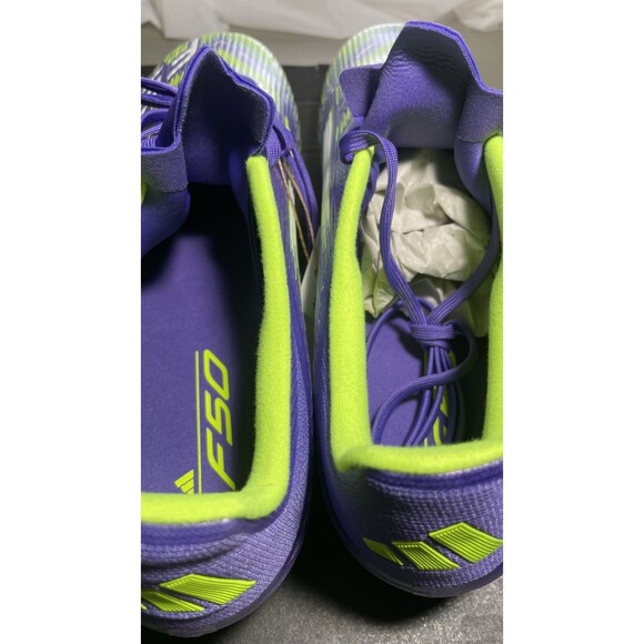 Adidas F50 LEAGUE Men\'s Soccer Cleats Purple Lemon JI003 MSRP  NEW Size 12
